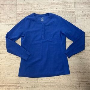 Duluth Trading Women’s Thermal Henley L Blue